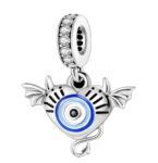CZ EVIL EYE HEART CHARM