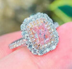 CZ RING WITH PINK CZ CENTER