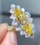CZ RING WITH CITRINE CZ CENTER