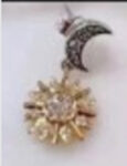 2 COLOR CZ MOON AND SON EARRING