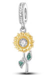 2 COLOR CZ SUNFLOWER CHARM