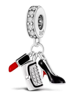 CZ ENAMEL 3PCS CHARM LADY ACCESSORY