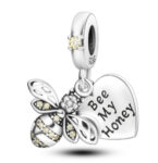 CZ 2PCS CHARM BEE CHARM