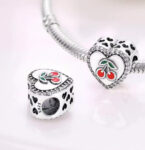 cz heart with cherry's bead