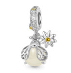 GLOW IN THE DARK BEE AND FLOWER CHARM