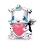 ENAMEL MOUSE HEART BEAD