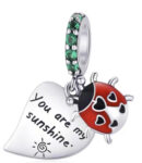 CZ TWO CHARM LADY BUG CHARM