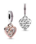 2 PCS CZ HEART CHARM