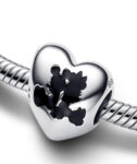 ENAMEL HEART WITH A DOG BEAD