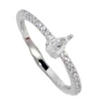CZ SOLITAIRE WITH TEARDROP RING