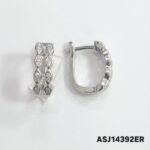 CZ OVAL HOOP EARRING 12X15mm