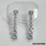 CZ GRADUATED ROUND TENNIS EARRING 32mm