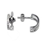 CZ DOUBLE HOOP EARRING 14mm