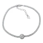 CZ TENNIS BRACELET WITH ROUND CENTER SETON