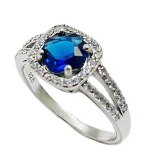 CZ RING WITH SQUARE CZ CENTER STONE