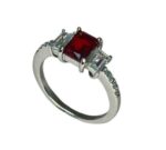 CZ RING WITH BAGUETTE CENTER STONE