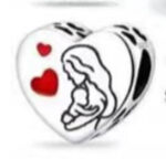 ENAMEL HEART WITH MOM LOVES BEAD