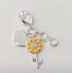 ENAMEL 3 PIECES HEART,FLOWER,INFINITY CHARM