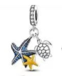 ENAMEL STAR FISH AND TURTLE CHARM