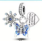 CZ 3PCS CHARM SNOW FLAKE