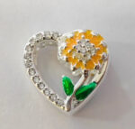 CZ HEART SUN FLOWER BEAD