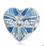 ENAMEL CZ CROSS HEART BEAD