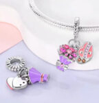 ENAMEL FLOWER AND HEART CHARMS