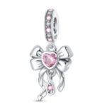 CZ HEART BOW CHARM