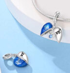 CZ ENAMEL OPENING HEART CHARM
