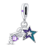 CZ ENAMEL STAR MUSIC NOTE 2 CHARM