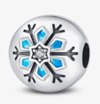 CZ ENAMEL SNOW FLAK BEAD