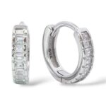 CZ SMALL HOOP EARRING 14mm