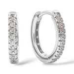 CZ SMALL HOOP EARRING 15X13mm