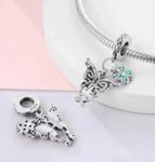 CZ TWO PCS BUTTERFLY CHARM