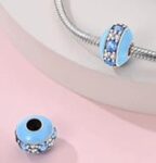 CZ ENAMEL BEAD BLUE COLOR
