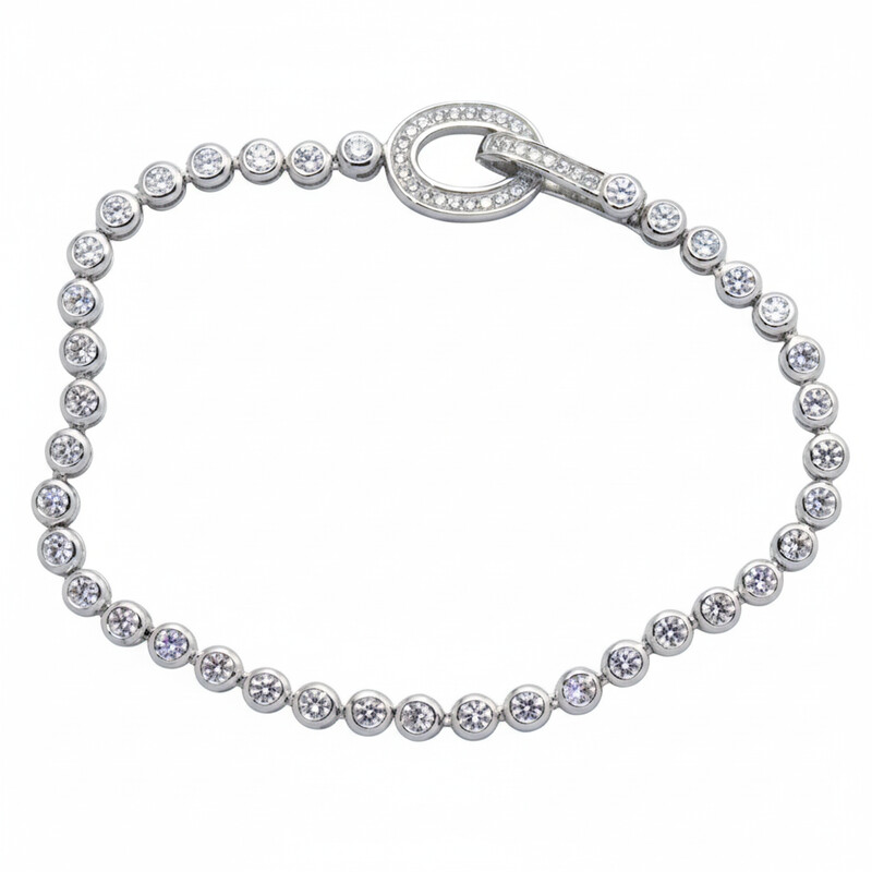 TENNIS BRACELET WITH OVAL LOCK ASJ13891BR