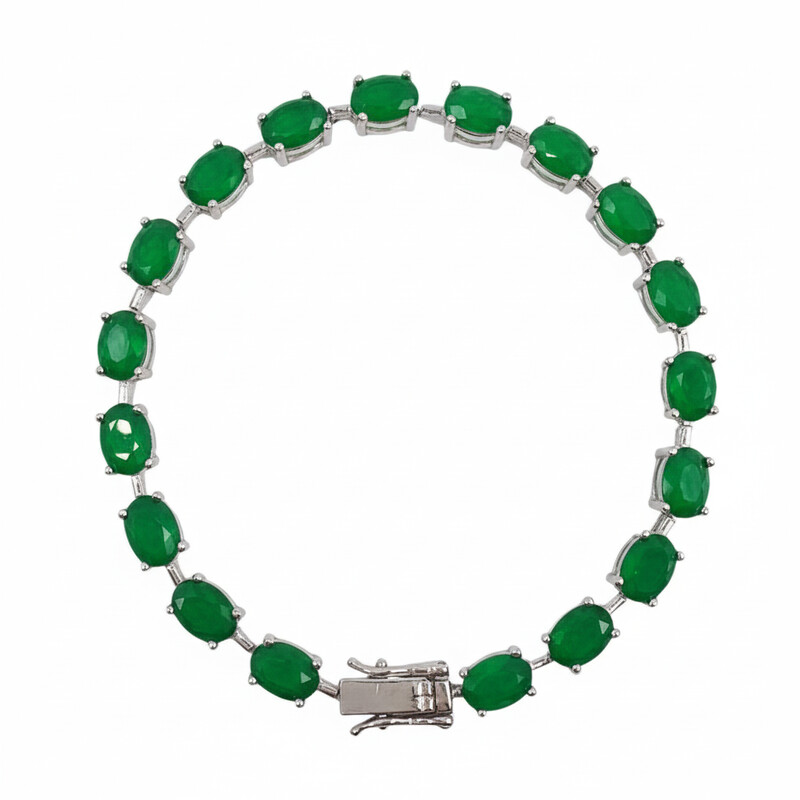 CZ BRACELET AVAILABLE IN DIFFERENT COLORS ASJ15056BR-GR