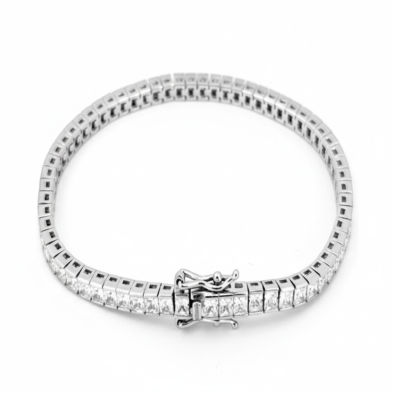 2mm TENNIS BRACELET SQUARE CZ 17cm.. ASJ15362BR17