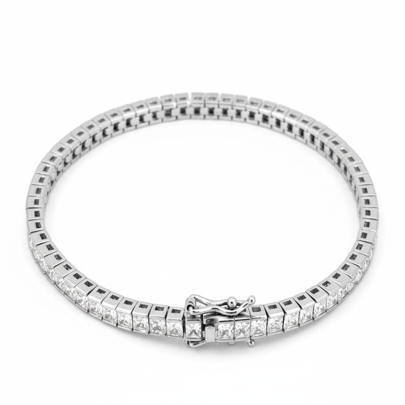 2mm TENNIS BRACELET SQUARE CZ 19cm.. ASJ15362BR19