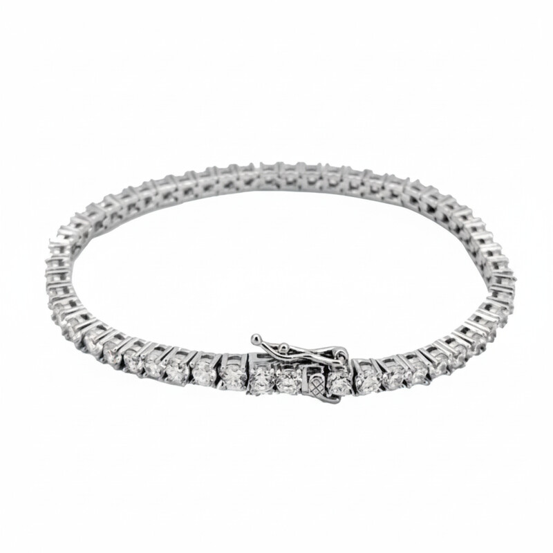 2.5mm TENNIS BRACELET ROUND CZ 4 PRONG 17cm.. ASJ15366BR17