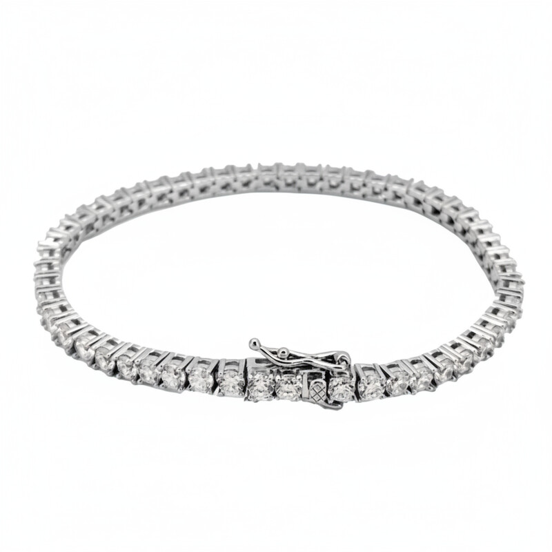 2.5mm TENNIS BRACELET ROUND CZ 4 PRONG 18cm.. ASJ15366BR18