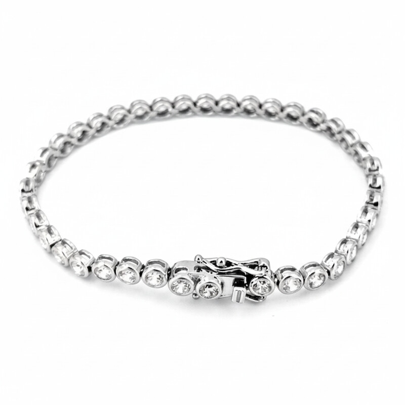 2mm TENNIS BRACELET ROUND CZ BEZEL SET 18cm.. ASJ15369BR18