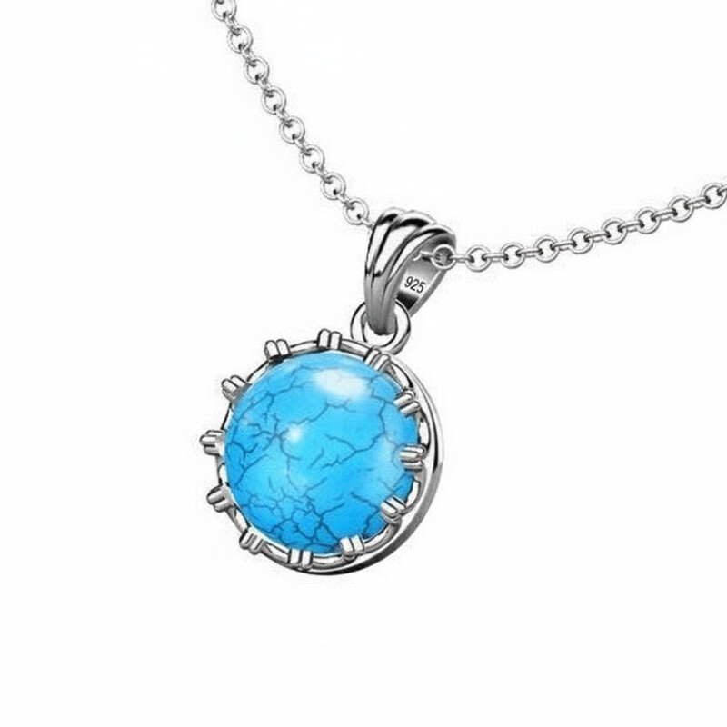 TURQUOISE ROUND PENDANT ASJ3052P