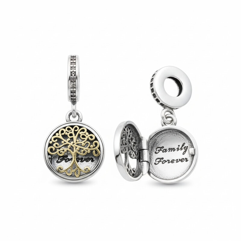 2/CL CZ TREE OF LIFE LOCKET CHARM ASJ8858CH
